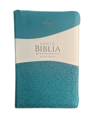 Biblia Reina Valera 1960 Letra Grande Cierre 15 x 21 cm PJR Turquesa