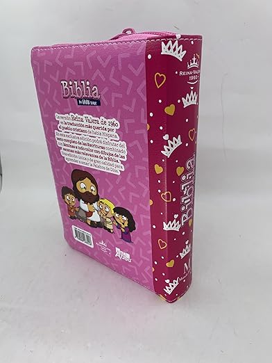 Biblia Reina Valera 1960 · 17x12 cm · Letra 10 pt · Con cierre · Colección Mi Gran Viaje tapa imitación piel rosa