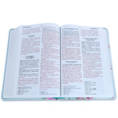 Biblia Reina Valera 1960 062 Letra Grande Concordancia pjr Flores Turquesas