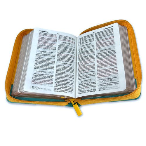 Biblia RVR60 025 cz PJR Primor Amarillo/turquesa dos flores