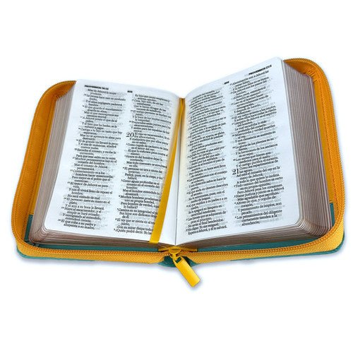 Biblia RVR60 025 cz PJR Primor Amarillo/turquesa dos flores