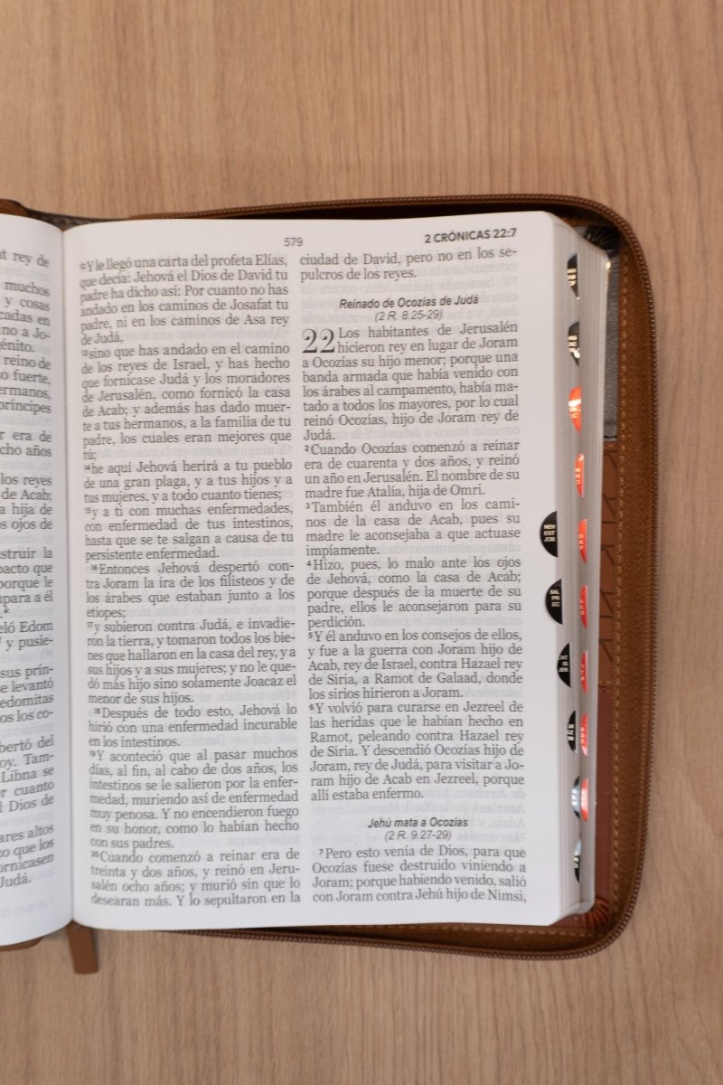 Biblia Reina Valera 1960 – 085 – Con Concordancia – Letra 15 pts – 17x25 cm – Cierre con Índice – Marrón/Café