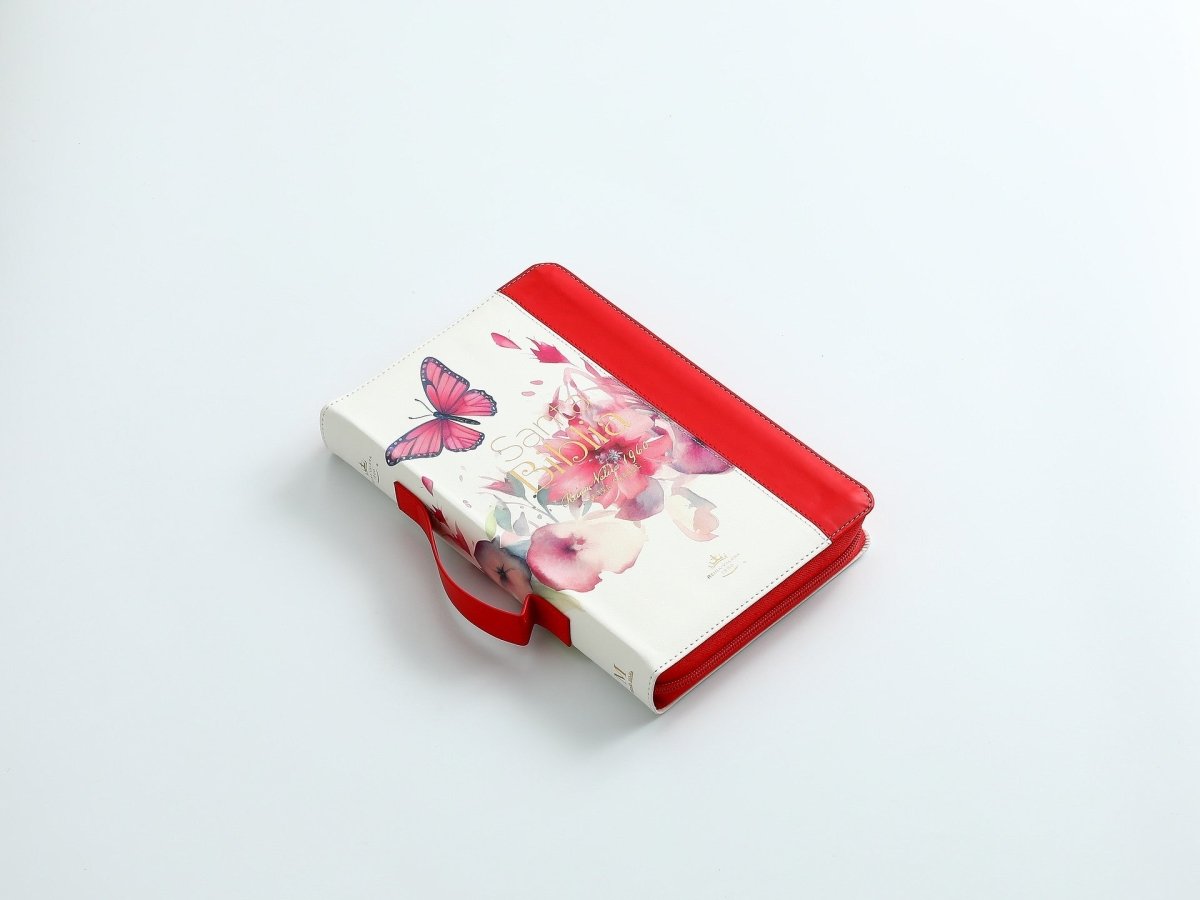 Biblia Reina Valera 1960 · 13,8x21,2 cm · Letra grande 12,5 pt · Con cierre e índice · Colección Pretty rosa