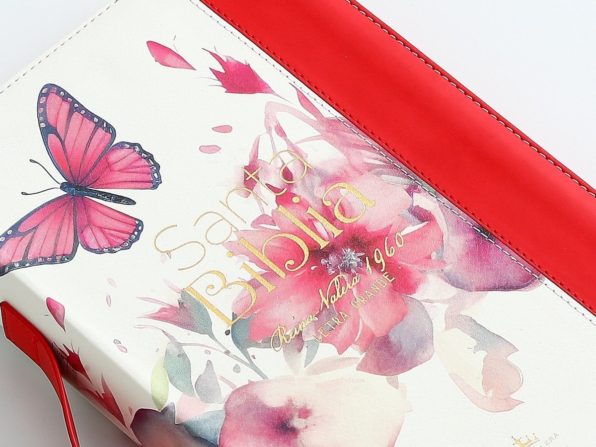 Biblia Reina Valera 1960 · 13,8x21,2 cm · Letra grande 12,5 pt · Con cierre e índice · Colección Pretty rosa