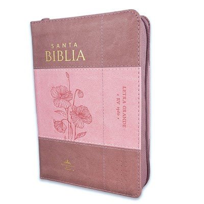 Biblia Reina Valera 1960 045Czti L 10P 11X16Cm Pjr I/Piel Bicolor Coral/Rosa