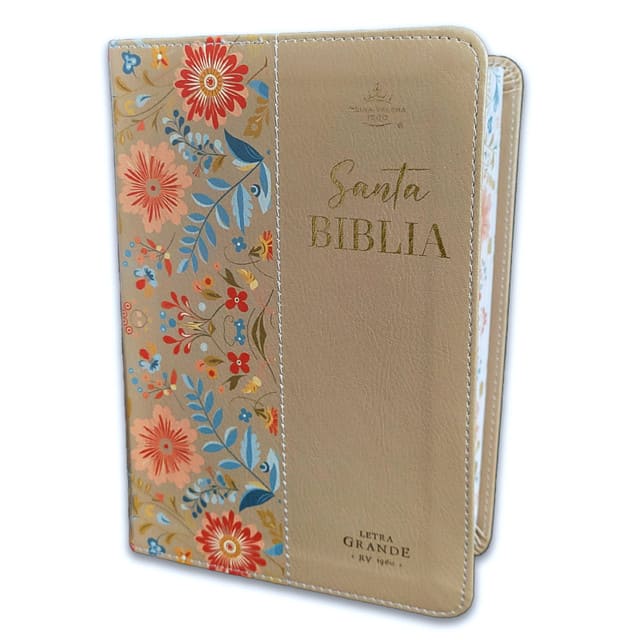 Biblia Reina Valera 1960 045C L 10P 11X16Cm Pjr Cp Flores Crema