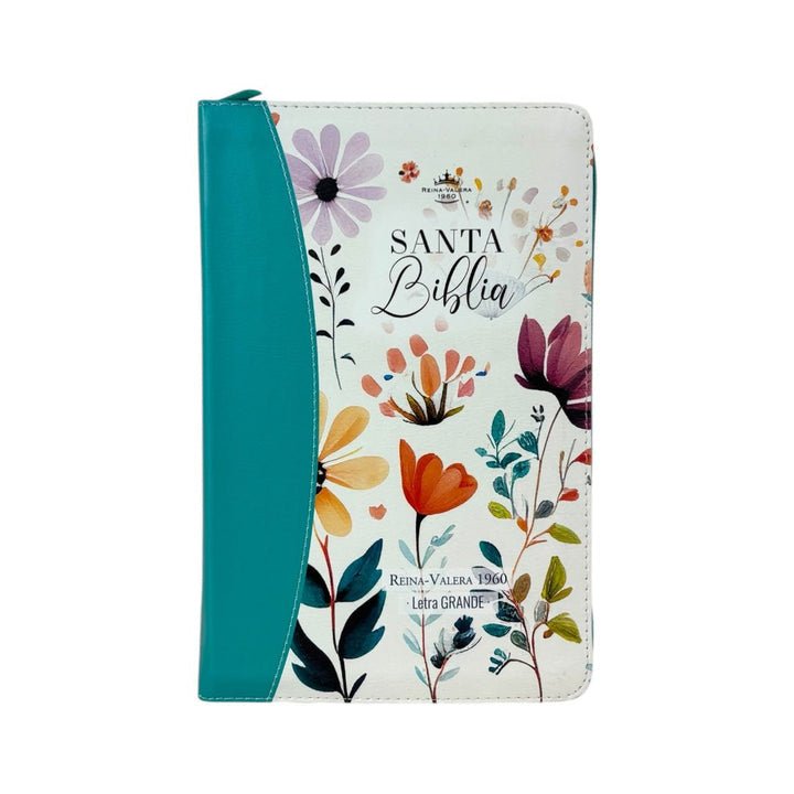 Biblia Reina Valera 1960 065Czti L 12P 14X21 Pjr Cp Jardin Turquesa