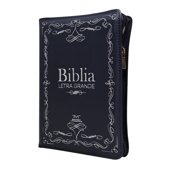BIBLIA RVC.41cDLGPJR LETRA 13p 12x16 TAPA COVERFLEX CONCORDANCIA AZUL PLATEADO