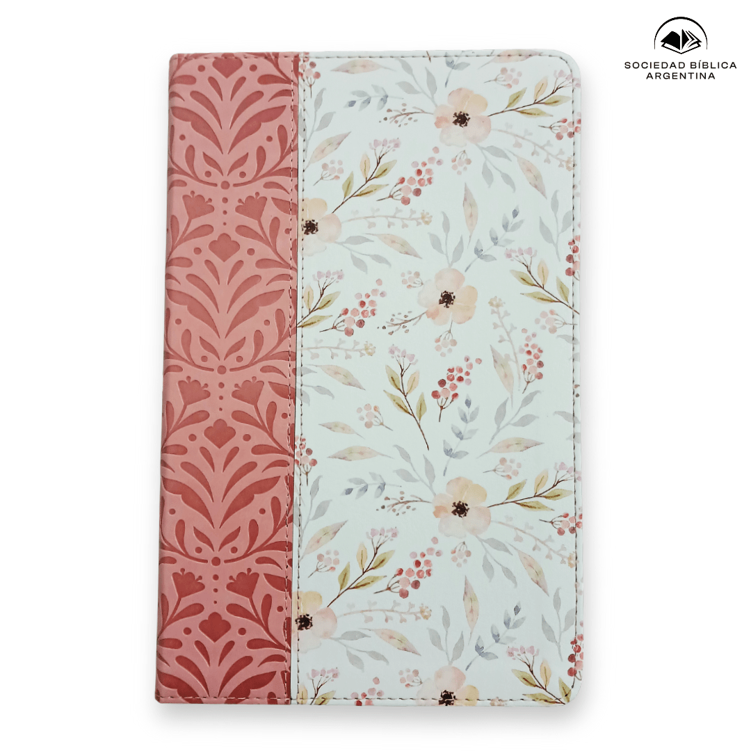 Biblia RVR1960 Tapa PU Rosa con Flores