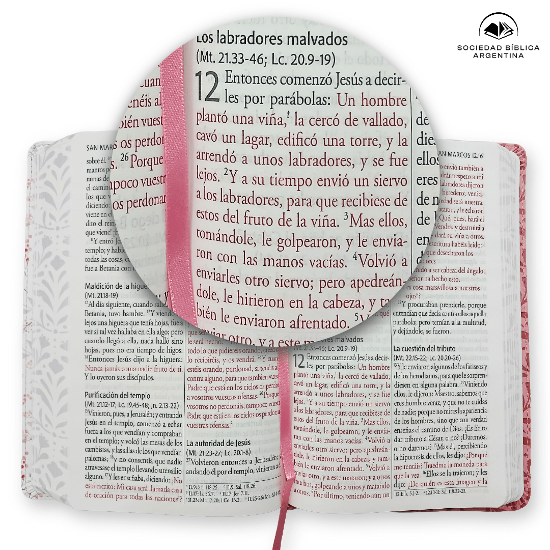 Biblia RVR1960 Tapa PU Rosa con Flores