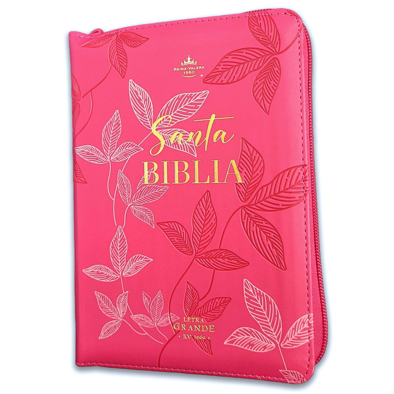 Biblia Reina Valera 1960 045Cz L 10P 13X18 Pjr Fucsia Con Hojas Primaverales