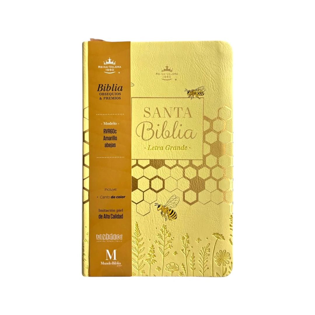 Biblia Reina-Valera 1960 062 Concordancia, Palabras De Jesús En Rojo, Letra 11 Pt, 13,8×21, Amarillo, Abejas
