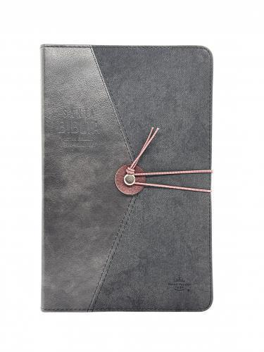 Biblia Reina Valera 1960 Vintage – Con Concordancia – Letra 11 pts – 14x21 cm – Tapa PU – Gris/Negro