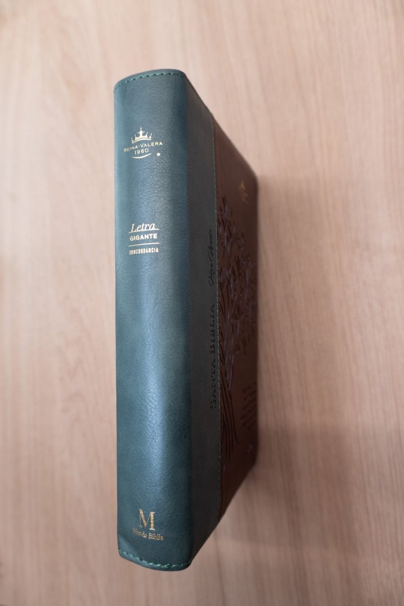 Biblia Reina Valera 1960 – 068 – Con Concordancia – Letra 14 pts – 14x21 cm – Cierre – Café/Verde Olivo