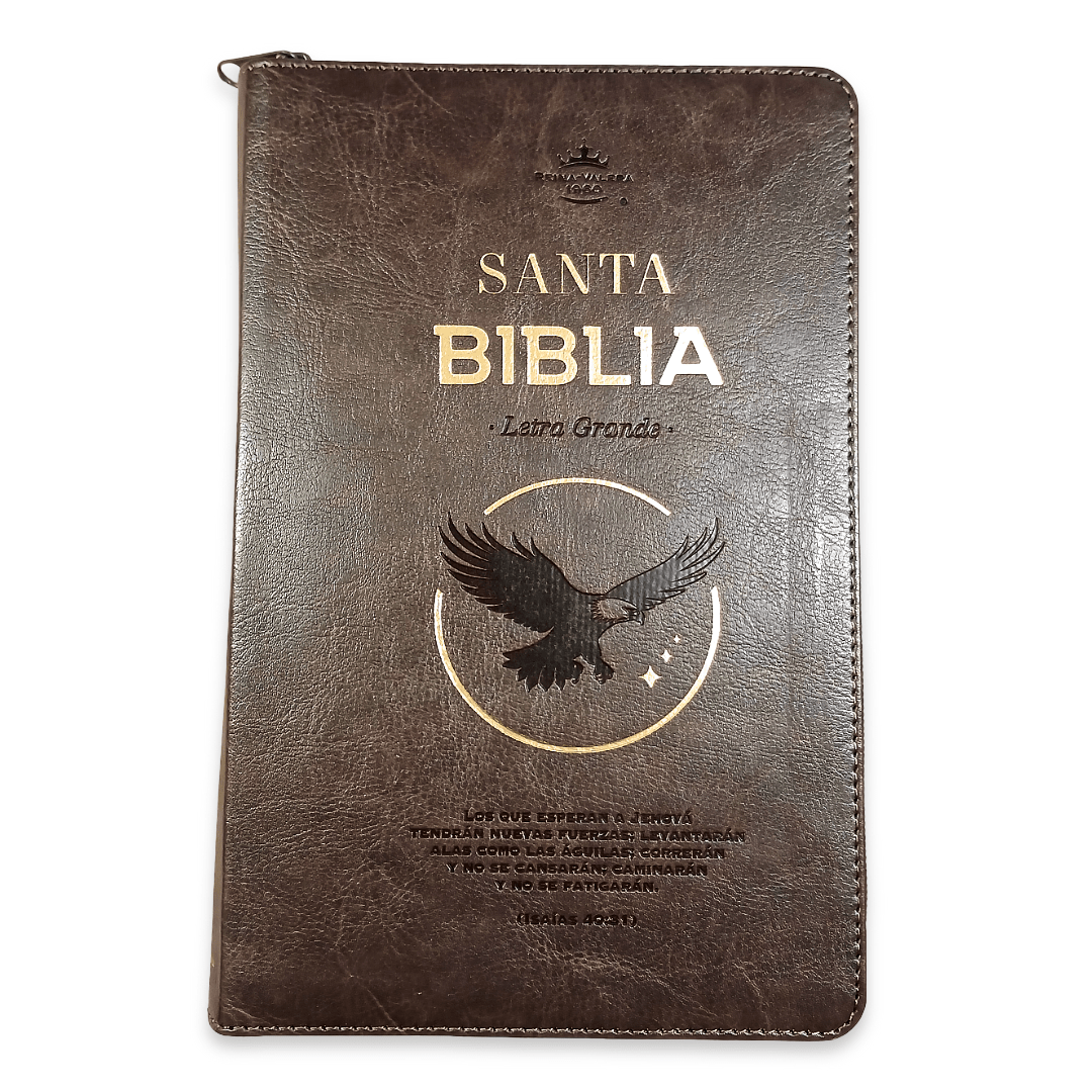 Biblia Reina Valera 1960 – Con Concordancia – Letra 11 pts – 16x23 cm – Palabras de Jesús en Rojo – Cierre – Moka Águila