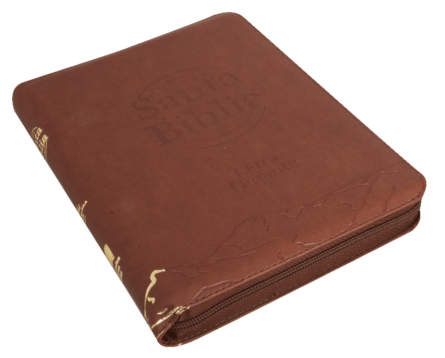Biblia Reina Valera 1960 – 086C – Letra 14 pts – 18x24,5 cm – Palabras de Jesús en Rojo – Cierre con Índice – Marron