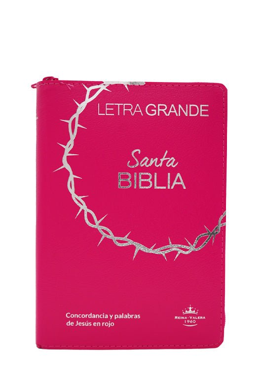 Biblia Reina Valera 1960 Letra 12p PJR cierre índice Covertex Rosa