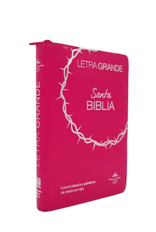 Biblia Reina Valera 1960 Letra 12p PJR cierre índice Covertex Rosa