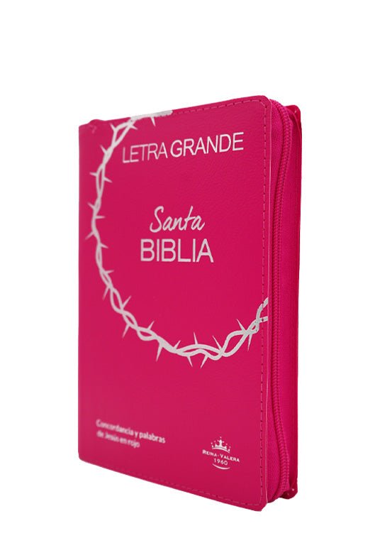 Biblia Reina Valera 1960 Letra 12p PJR cierre índice Covertex Rosa