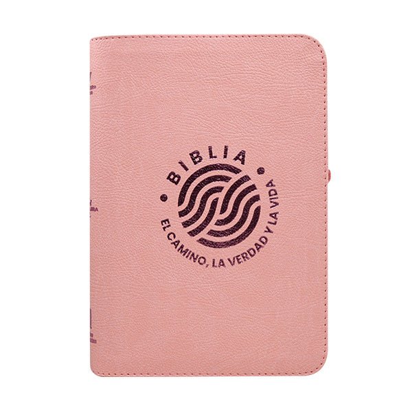 Biblia Reina Valera 1960 – 066 – Letra 12 pts Grande – 13x21 cm – Palabras de Jesús en Rojo – Tapa PU – El Camino, la Verdad y la Vida – Rosa