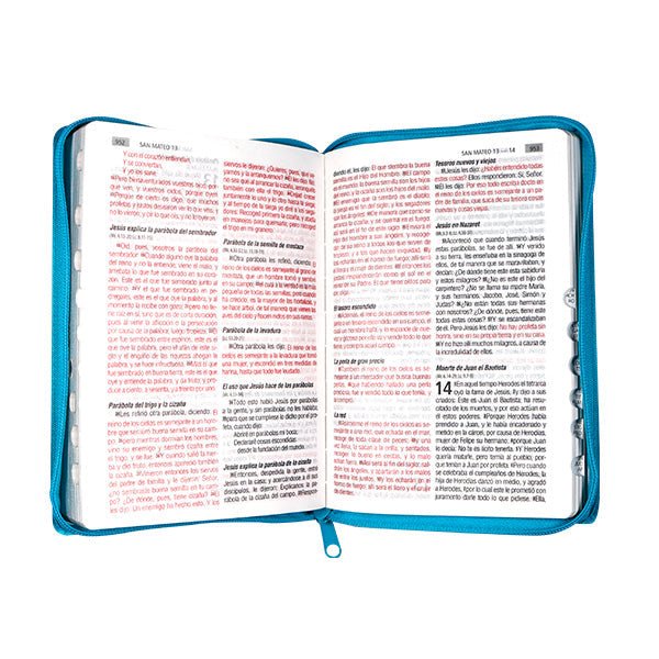 Biblia Reina Valera 1960 Letra 11p PJR cierre índice Covertex Turquesa