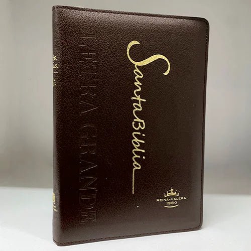 Biblia Reina Valera 1960 Letra Estándar Con Concordancia Con Cierre Tapa PU Marrón 14 x 21 cm