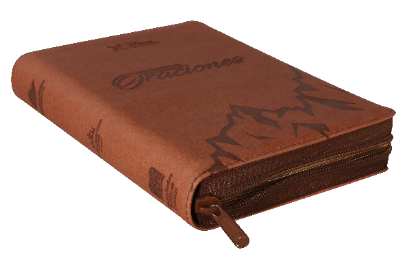 Biblia Reina Valera 1960 – 056 – Con Concordancia – Letra 10 pts – 14,5x20 cm – Palabras de Jesús en Rojo – Cierre – Tapa PU Oraciones Marron
