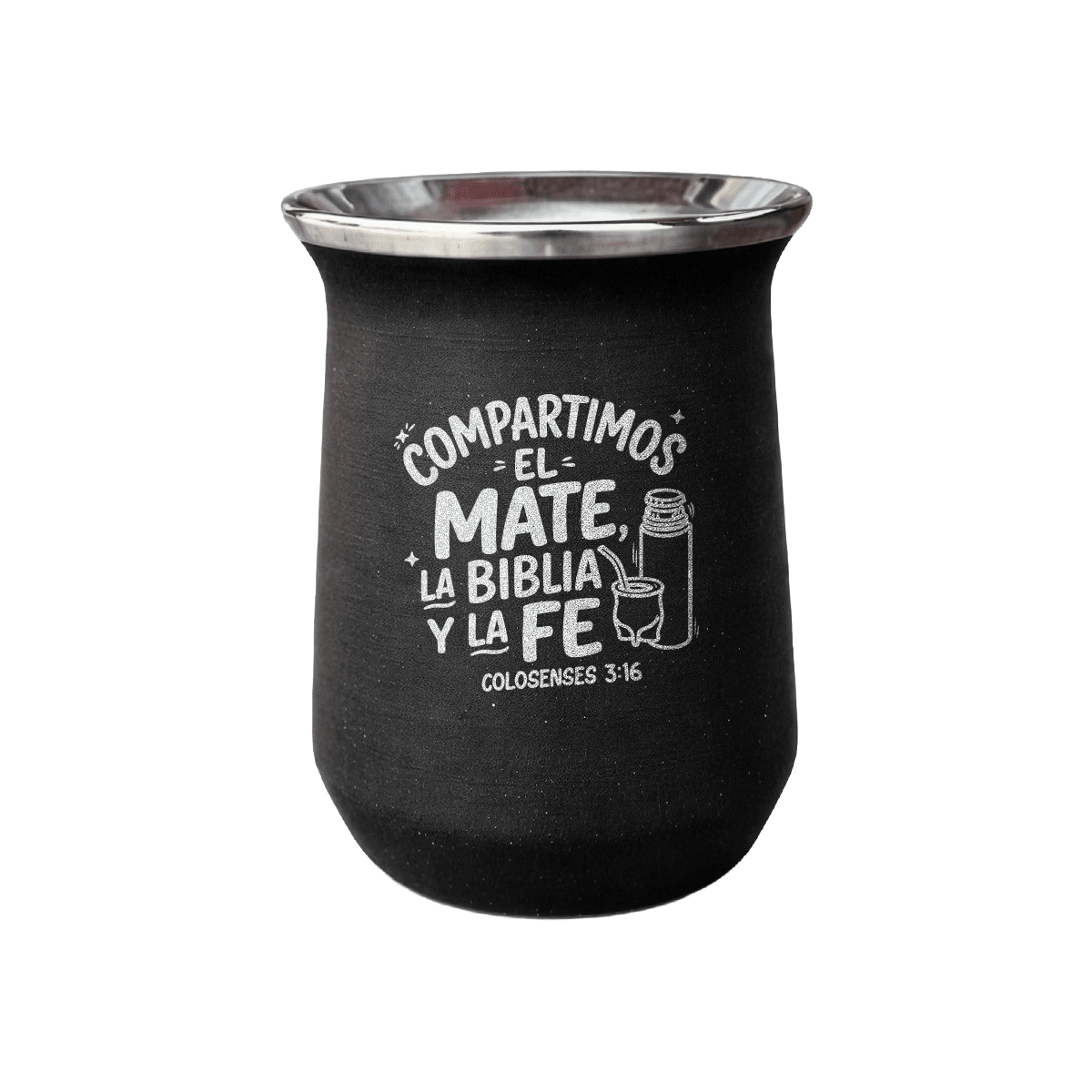 Mate Acero Térmico - Compartimos el mate, la Biblia y la Fe