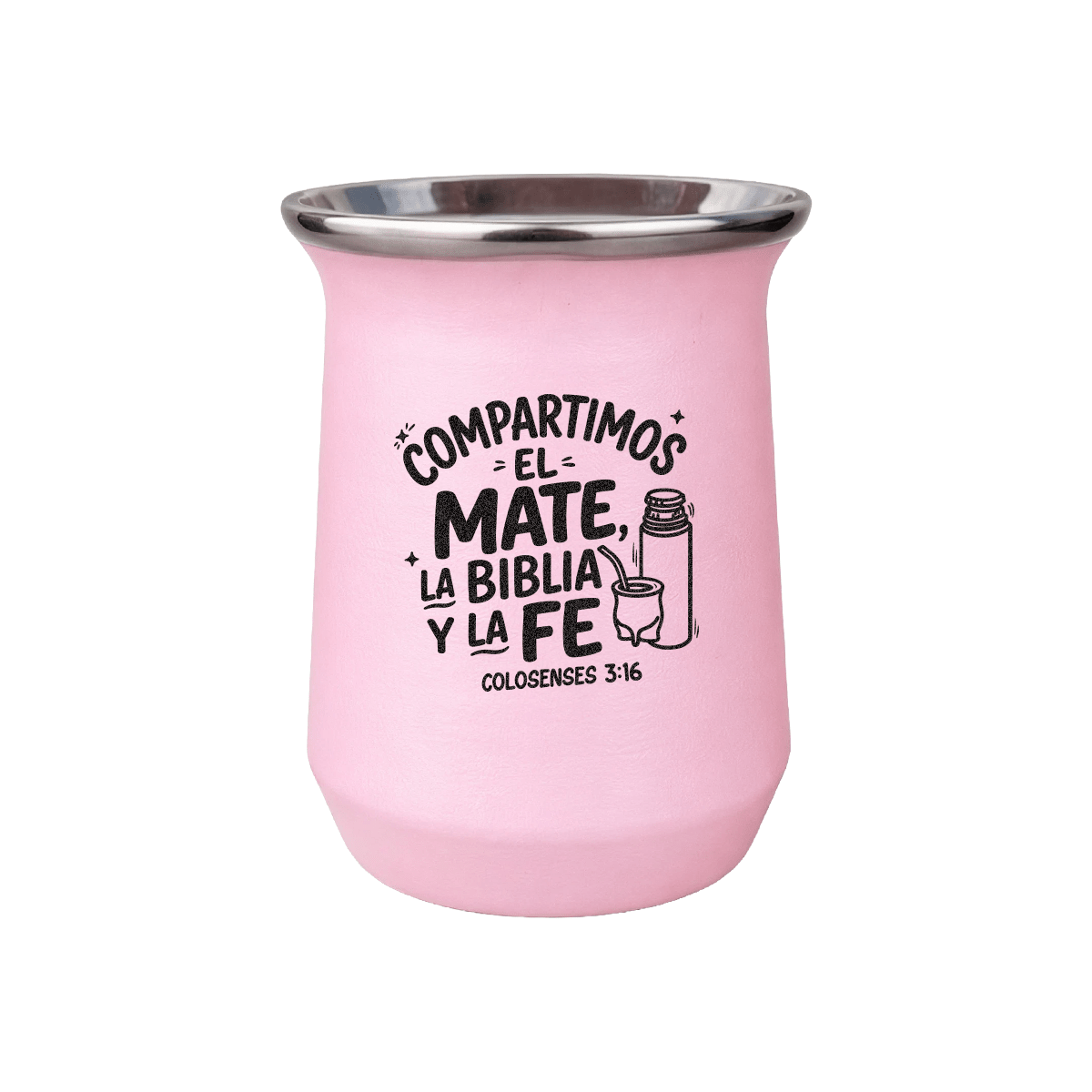 Mate Acero Térmico - Compartimos el mate, la Biblia y la Fe