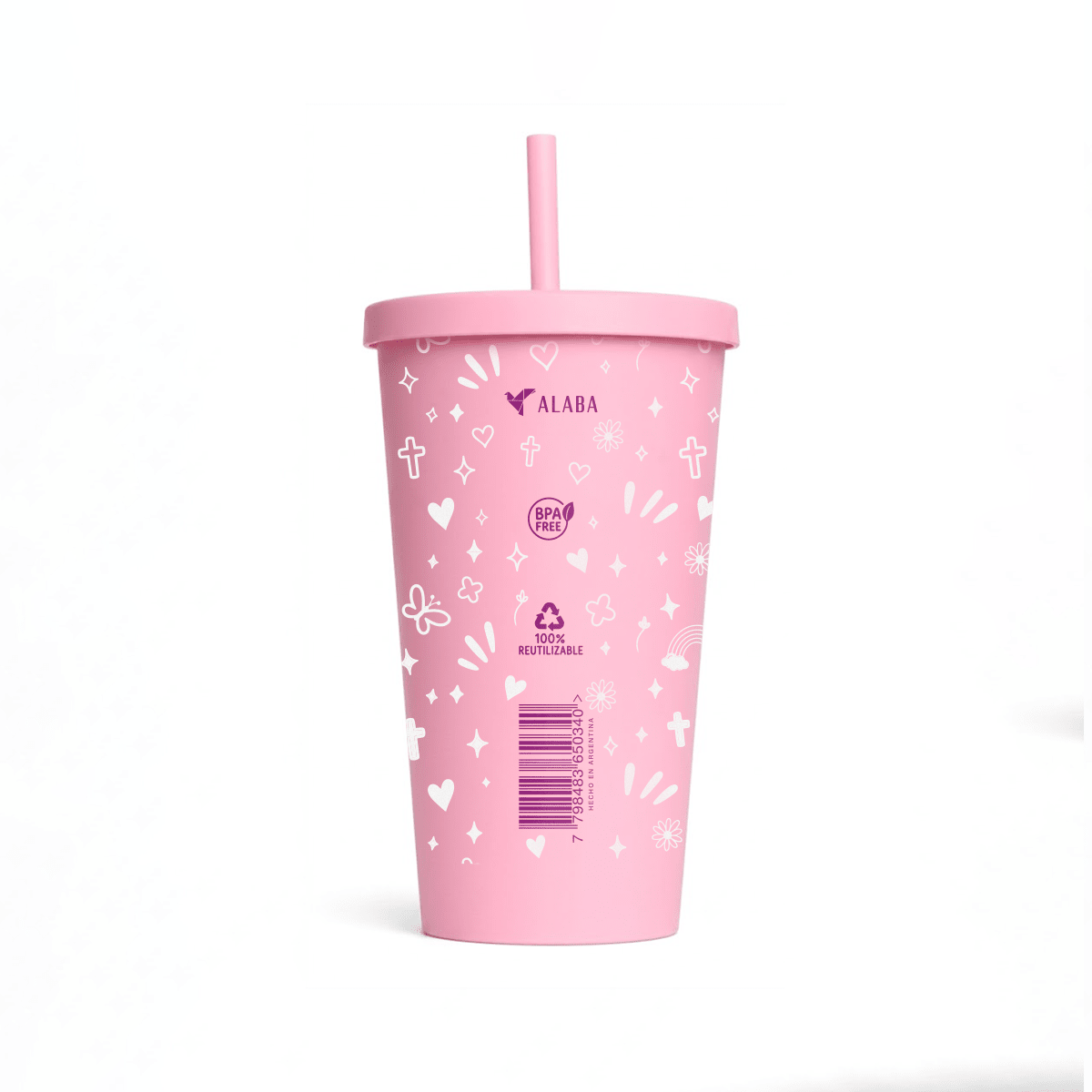 Vaso con Tapa y Sorbete - Teen + Infantil - Mi Corazón Esta Seguro