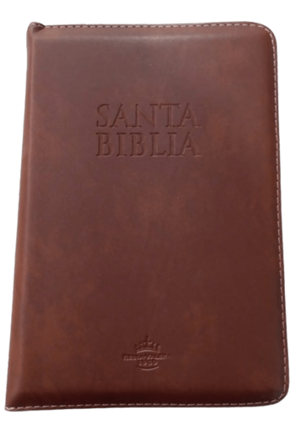 Biblia Reina Valera 1960 Letra Mediana 11 puntos Cierre Palabras de Jesús en Rojo Imitación piel cafeL PJR CAFÉ