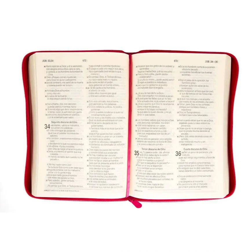 Biblia Dios Habla Hoy (con Deuterocanónicos) – 055DK – Letra 10 pts – 13,5x19,5 cm – Cierre – Fucsia