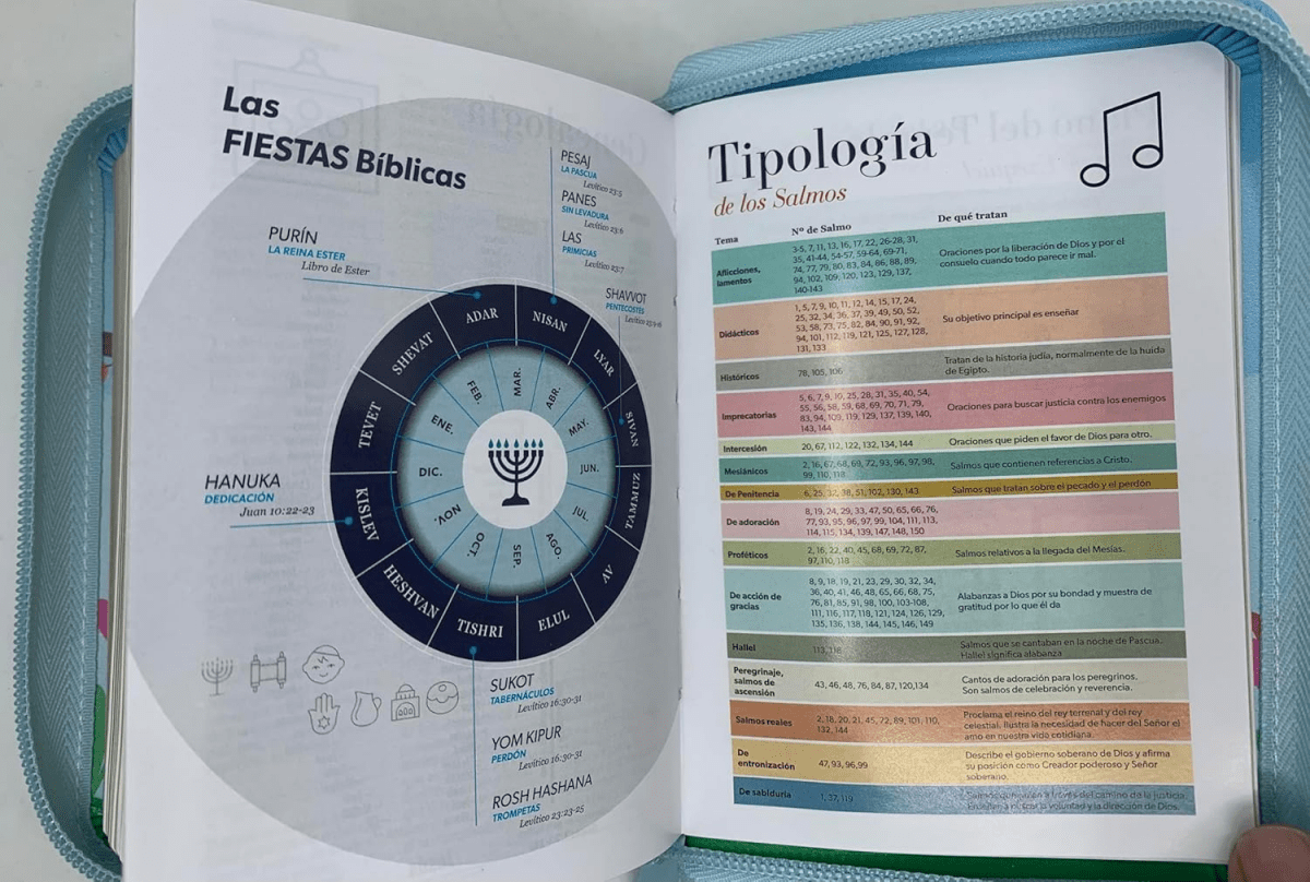 Biblia Reina Valera 1960 · 10x14 cm · Letra pequeña 8,5 pt · Con cierre · Tapa imitación piel · Colección Primor pájaro azul y verde