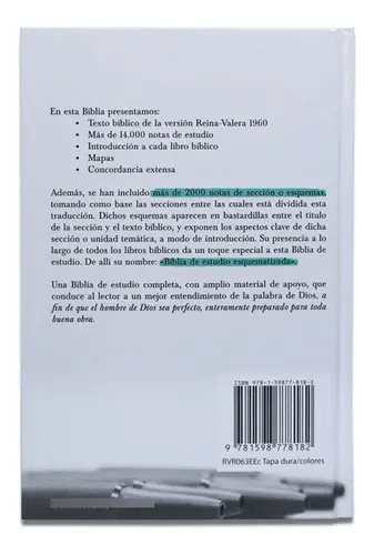 Biblia De Estudio Esquematizada Reina Valera 1960 Tapa Dura Blanco