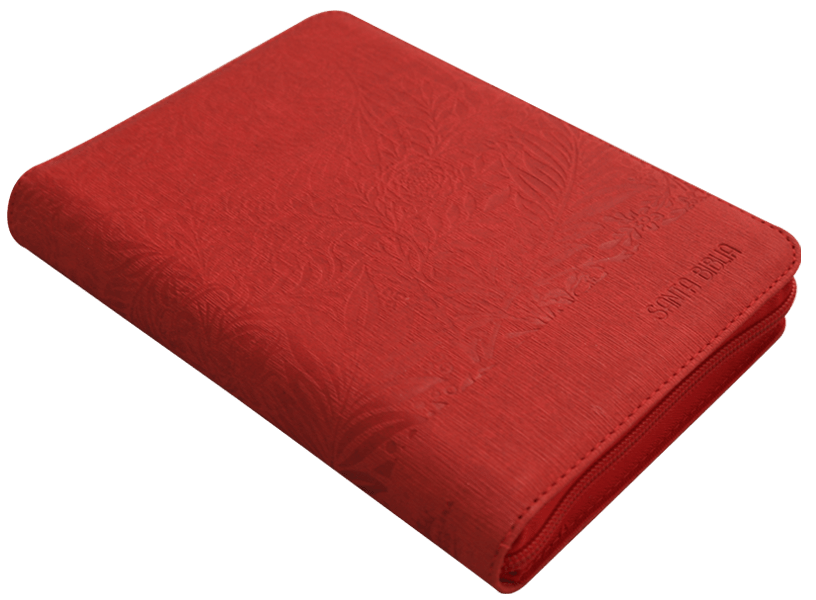 Biblia Reina Valera 1960 – 056 – Con Concordancia – Letra 10 pts – 16x22 cm – Palabras de Jesús en Rojo – Cierre con Índice – Tapa PU Rojo