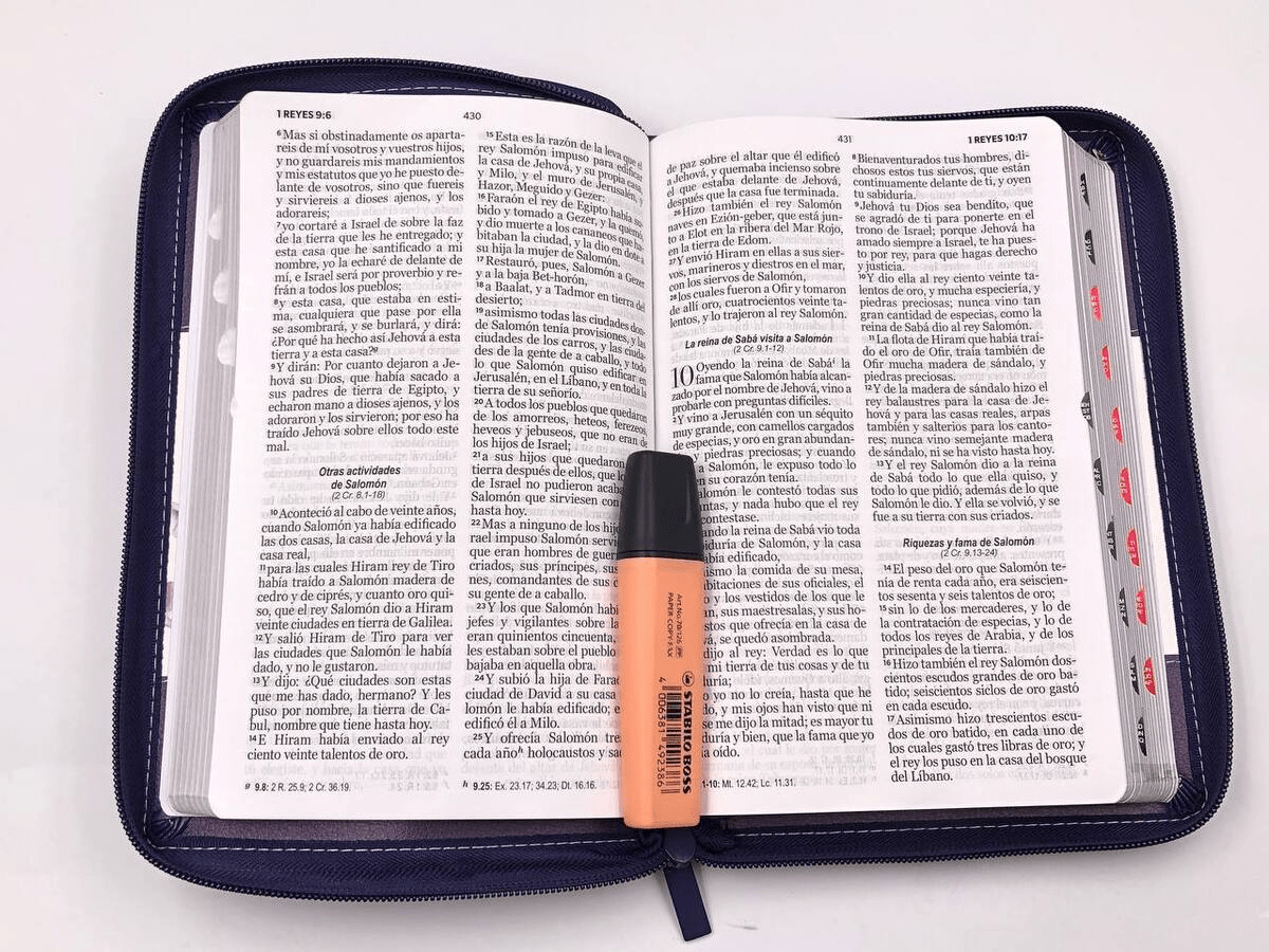 Biblia Reina Valera 1960 · 13,8x21,2 cm · Letra grande 12,5 pt · Con cierre e índice · Diseño tricolor lila con flores