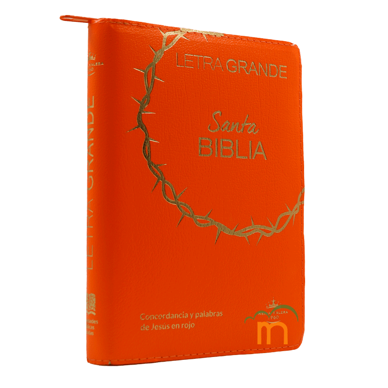 Biblia Reina Valera 1960 Letra 12p PJR cierre índice Covertex Naranja