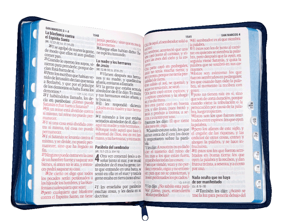 Biblia Reina Valera 1960 Letra Gigante Cierre Flores Azul