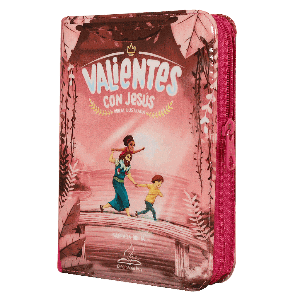 BIBLIA DHH042DkZP L 8p 11x16 T PLASTICA CIERRE ILUSTRADA ROSA VALIENTES CONJESÚS CON DEUTEROCANÓNICOS