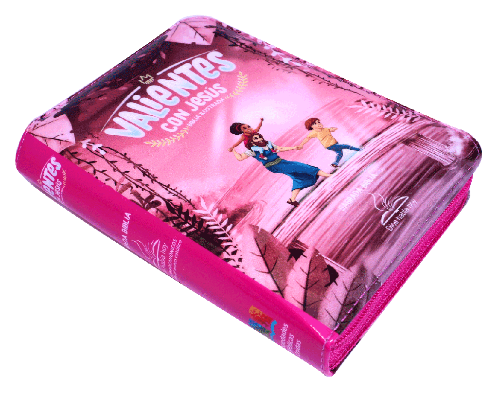 BIBLIA DHH042DkZP L 8p 11x16 T PLASTICA CIERRE ILUSTRADA ROSA VALIENTES CONJESÚS CON DEUTEROCANÓNICOS