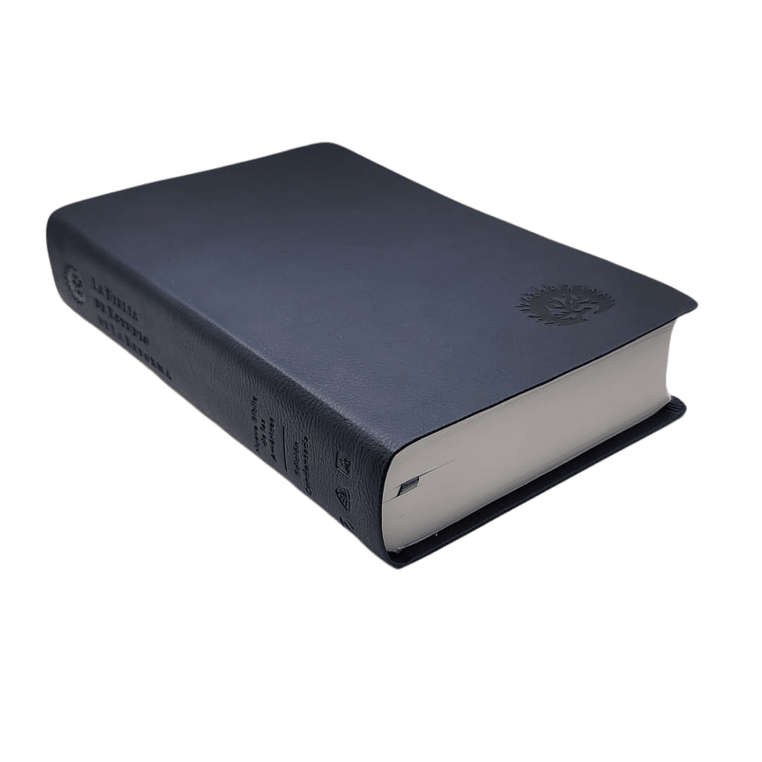 Biblia de Estudio de la Reforma Nueva Biblia de las Americas condensada simil Piel Azul