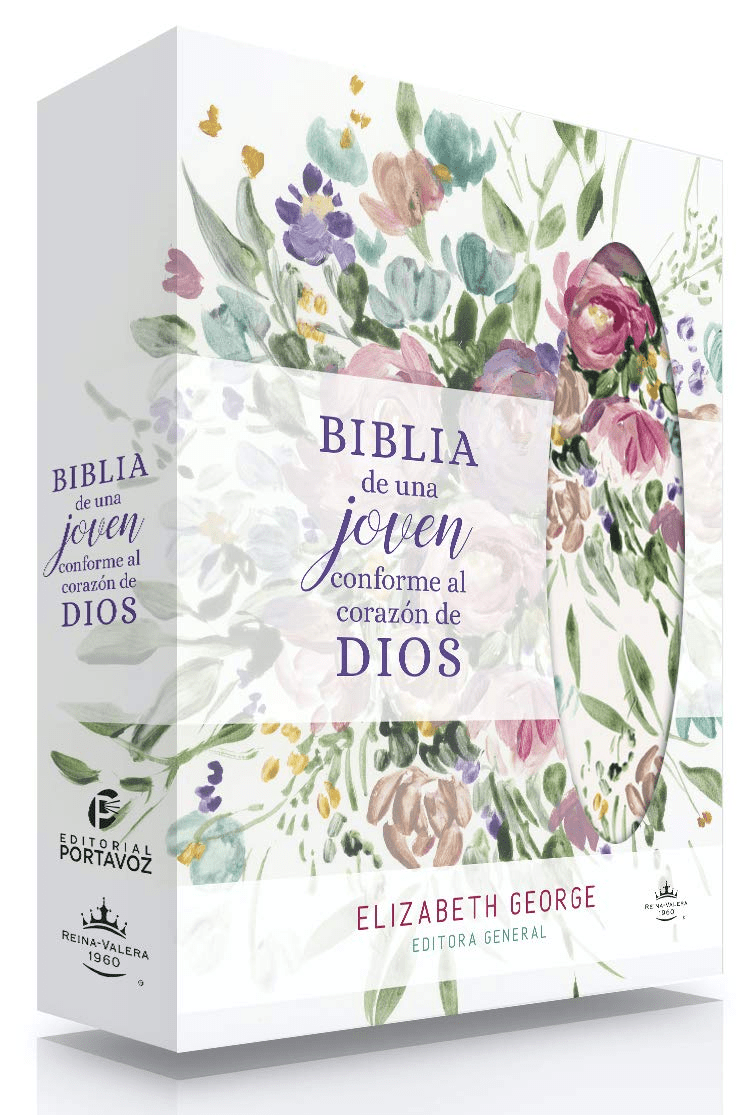 Biblia De Estudio Una Jóven Conforme Al Corazón De Dios Flor Tapa simil piel