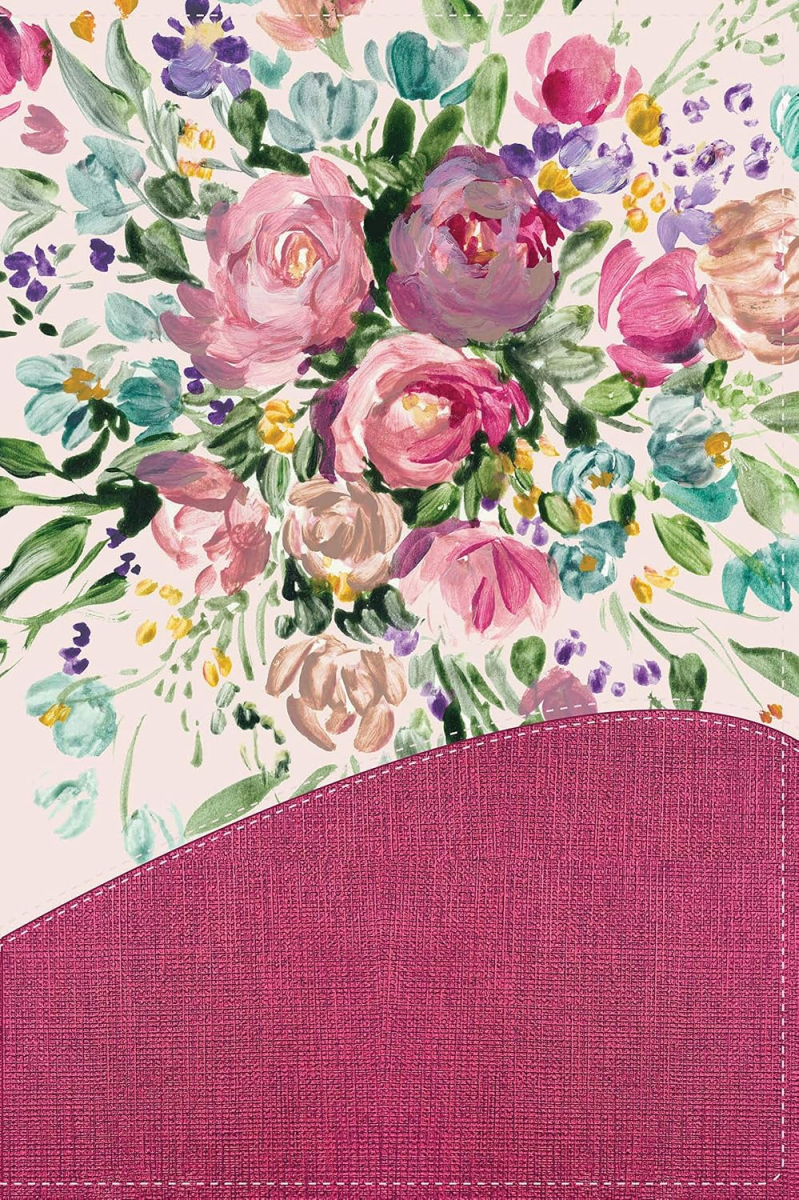 Biblia De Estudio Una Jóven Conforme Al Corazón De Dios Flor Tapa simil piel
