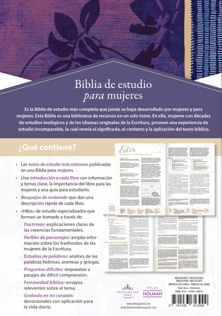 Biblia De Estudio Para Mujeres Reina Valera 1960 Tapa Dura