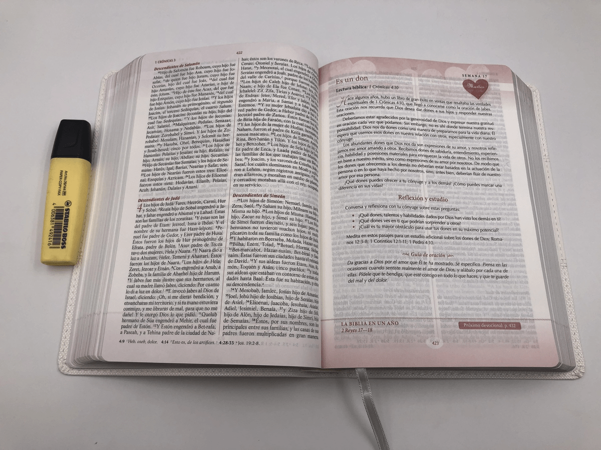 Biblia De Estudio Devocional Los Lenguajes Del Amor Simil piel Blanco