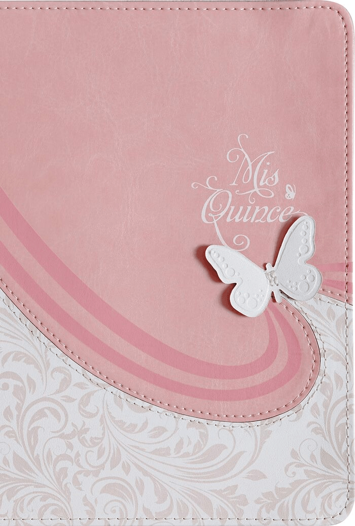 Biblia Reina Valera 1960 Mis Quince Rosa y Blanco Simil Piel