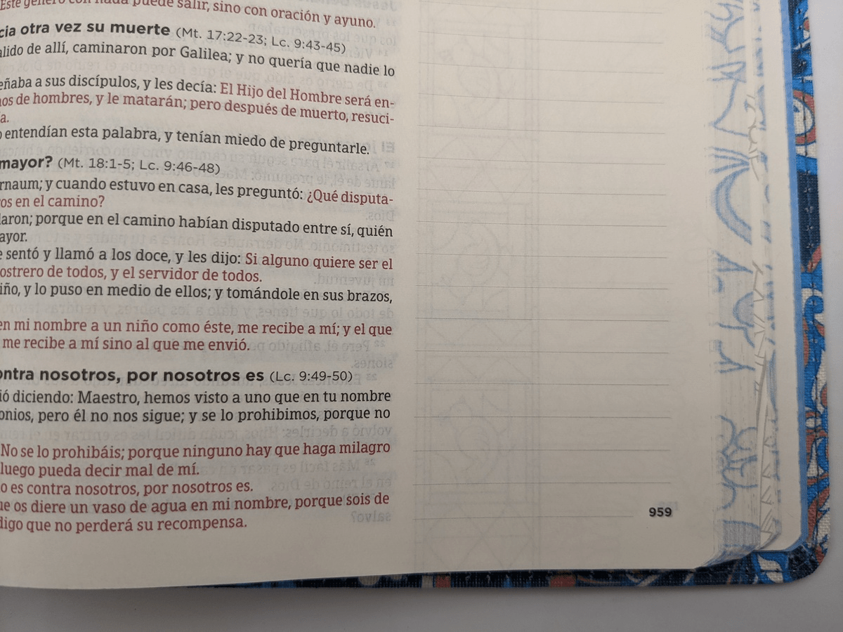 Biblia Reina Valera 1960 de Apuntes Ilustrada tela Rosa y Azul