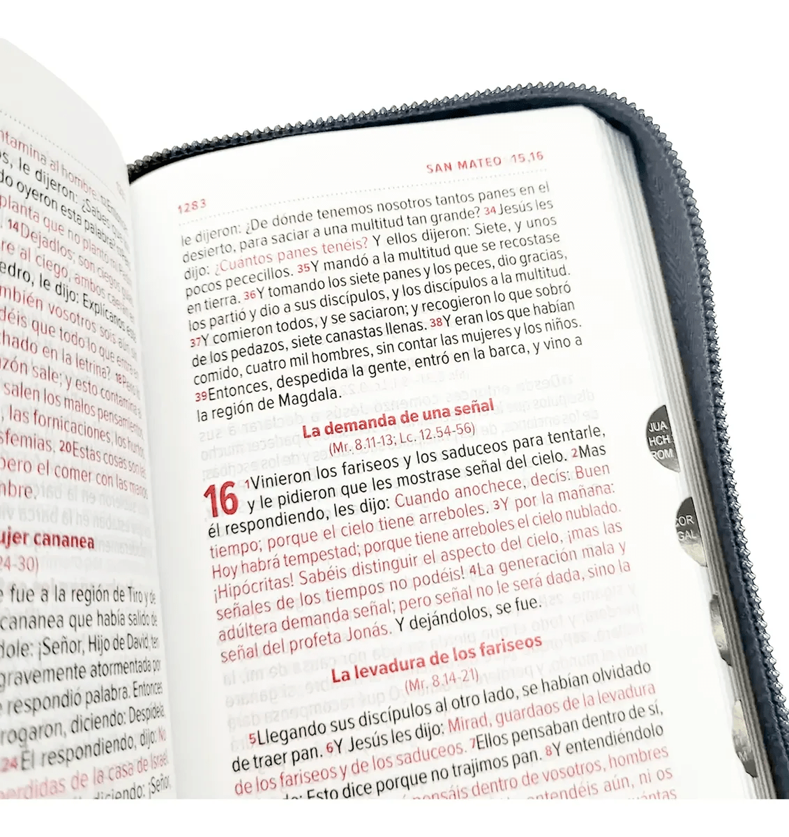 Biblia Reina Valera 1960 con cierre color negro/gris canto plateado