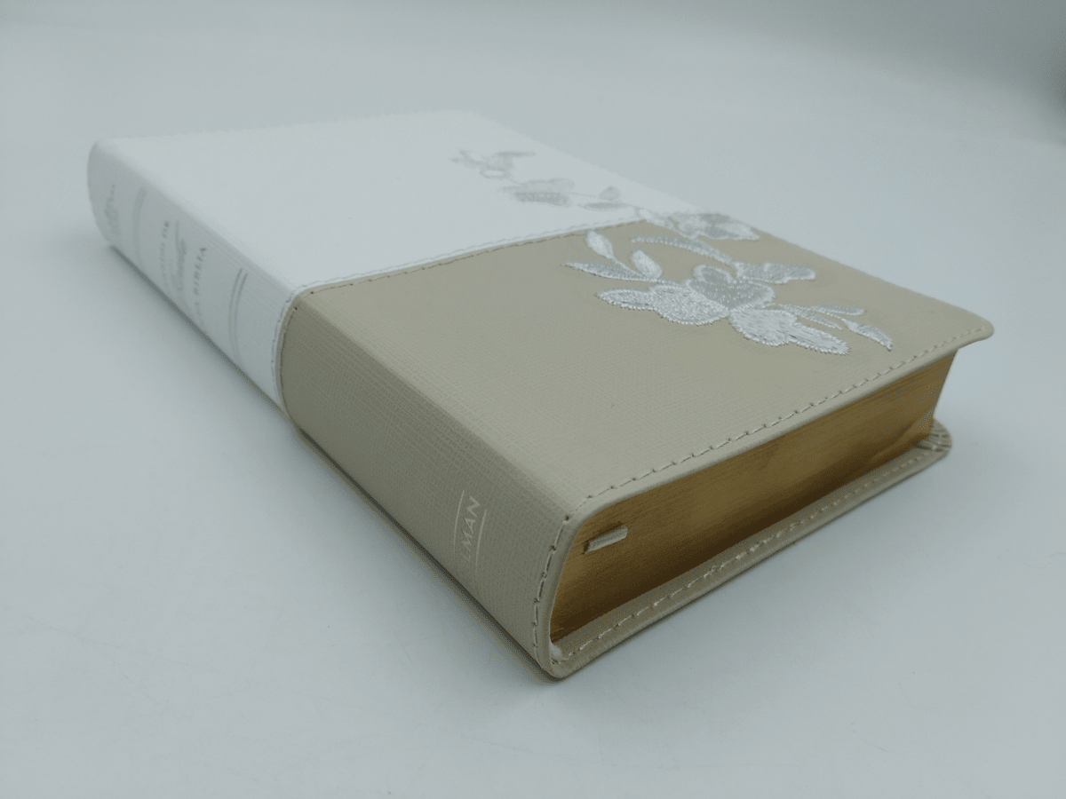 Biblia Reina Valera 1960 Recuerdo De Boda Blanco/Lino/Encaje Simil Piel