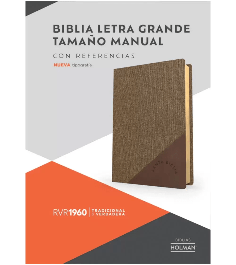 Biblia Rvr 60 Letra 12P 15 X 21 Tamano Manual, Cafe Duotono Simil Piel